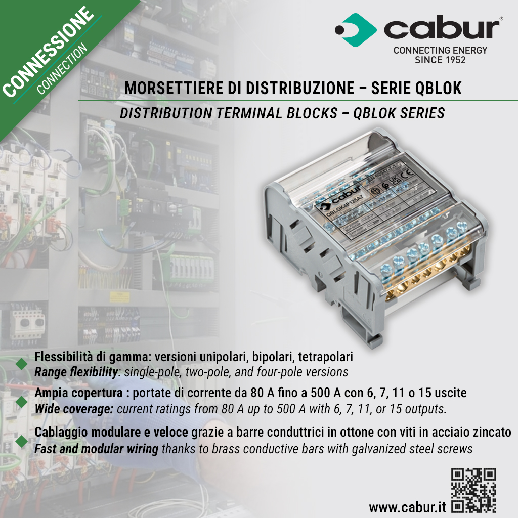 Cabur — morsettiere di distribuzione SERIE QBLOK